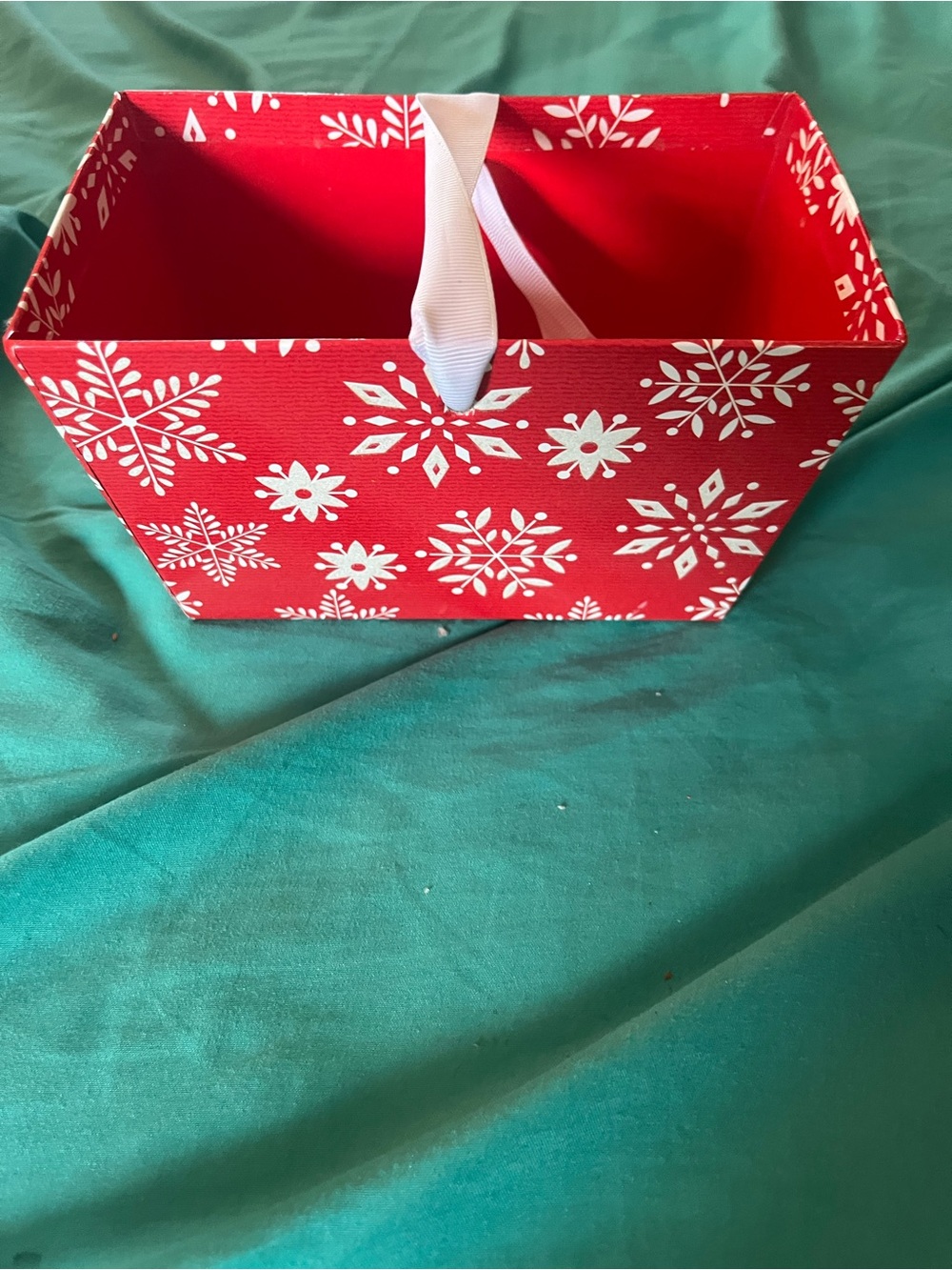 Holiday Red Snowflake Gift Basket